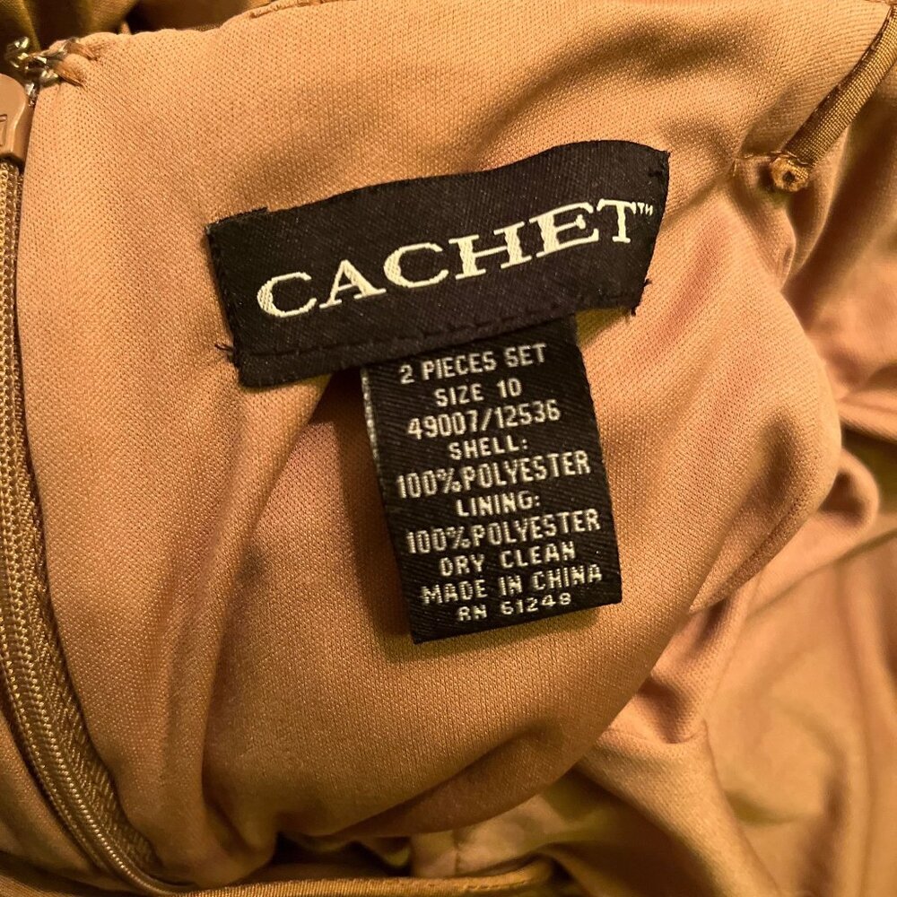 Cachet Gold Ruched Prom Dress - Picture 9 of 9